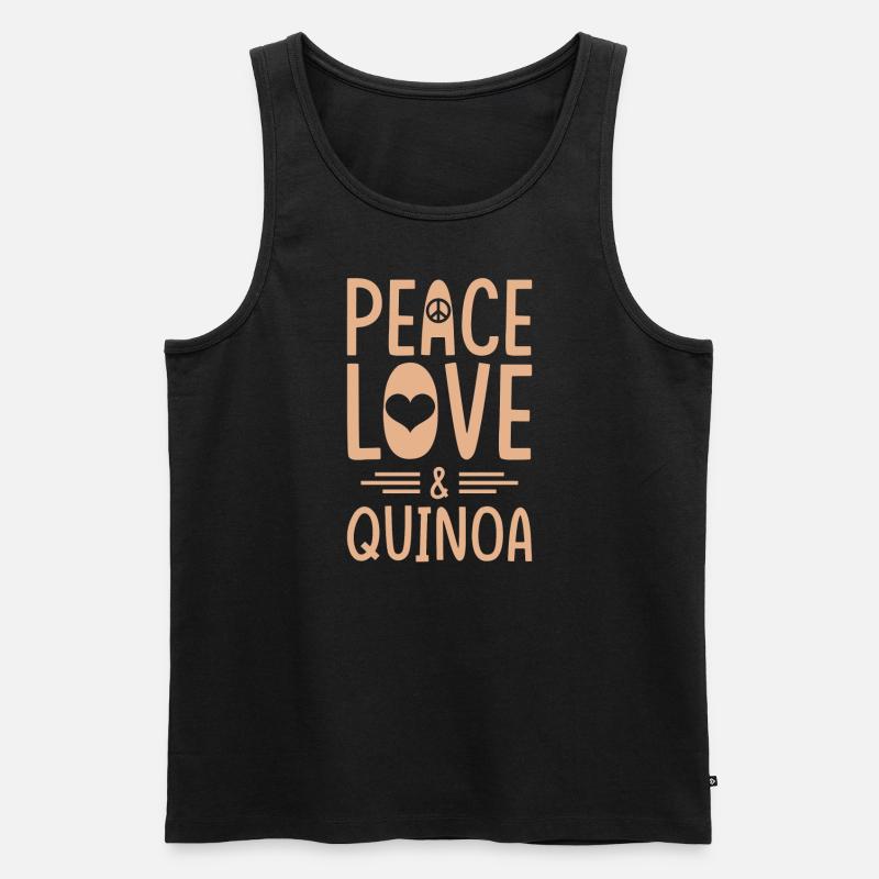 Quinoa Spruch - Männer Premium Bio Tank Top - Schwarz