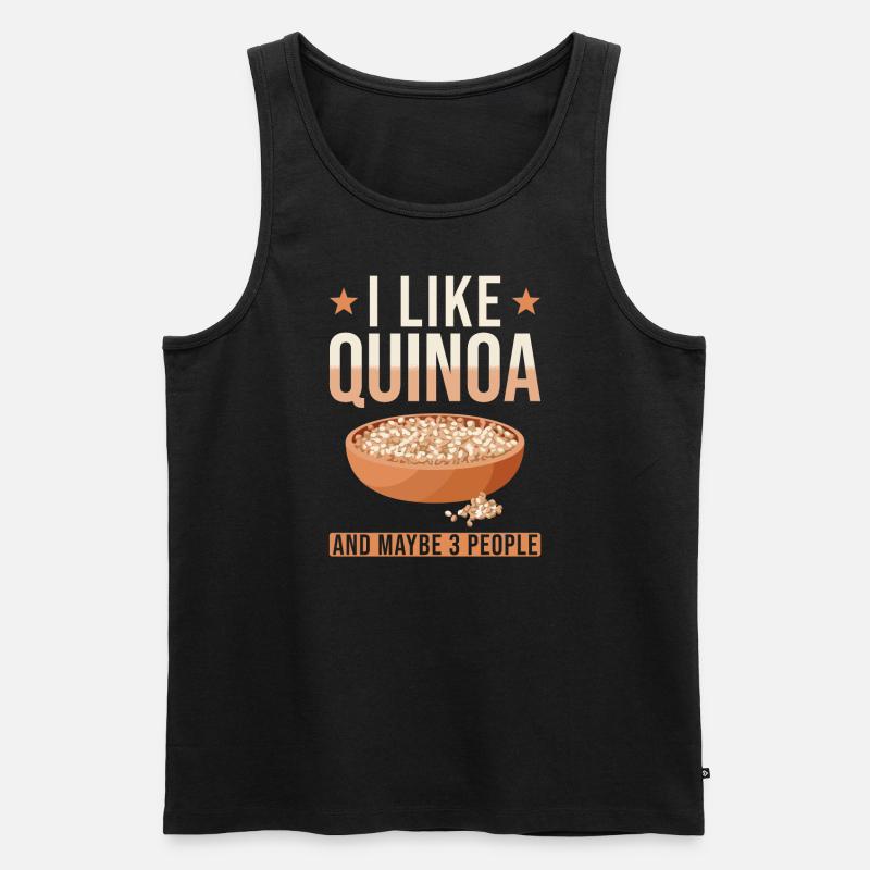 Quinoa Spruch - Männer Premium Bio Tank Top - Schwarz