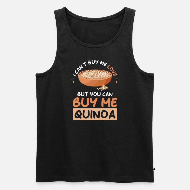 Quinoa Spruch - Männer Premium Bio Tank Top - Schwarz
