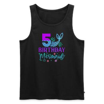 5ème anniversaire Sirène - Débardeur bio Premium Homme - noir - Devant - AI Model Male 178 light (178cm)