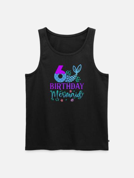 6th Birthday Mermaid - Men's Premium Organic Tank Top - black
