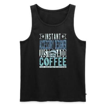 Dicton de café Buchalter - Débardeur bio Premium Homme - noir - Devant - Michal (187cm)