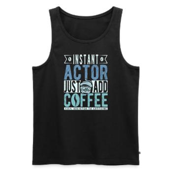 Buchalter Kaffee Spruch - Männer Premium Bio Tank Top - Schwarz - Vorne - Michal (187cm)