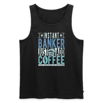 Buchalter Kaffee Spruch - Männer Premium Bio Tank Top - Schwarz - Vorne - Michal (187cm)