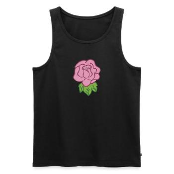 Rose Rote Rose Handgezeichnet - Männer Premium Bio Tank Top - Schwarz - Vorne - AI Model Male 178 light (178cm)