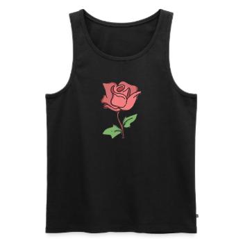Rose Rote Rose Handgezeichnet - Männer Premium Bio Tank Top - Schwarz - Vorne - AI Model Male 178 light (178cm)