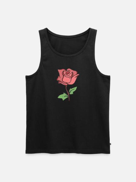 Rose Red Rose Hand-drawn - Men's Premium Organic Tank Top - black