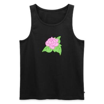 Rose Rote Rose Handgezeichnet - Männer Premium Bio Tank Top - Schwarz - Vorne - AI Model Male 178 light (178cm)