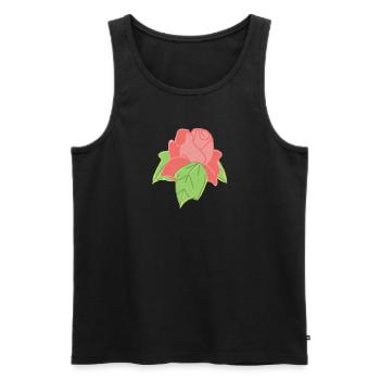 Rose Rote Rose Handgezeichnet - Männer Premium Bio Tank Top - Schwarz - Vorne - AI Model Male 178 light (178cm)