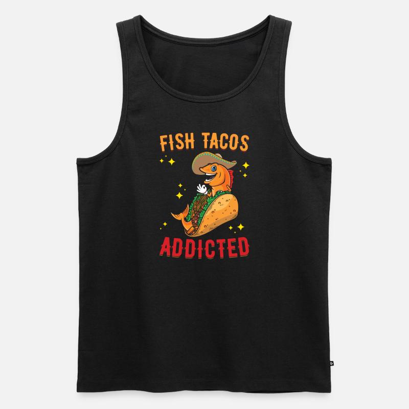 Fisch Tacos - Männer Premium Bio Tank Top - Schwarz