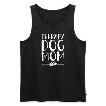 Thérapie chien maman - Débardeur bio Premium Homme - noir - Devant - AI Model Male 178 light (178cm)