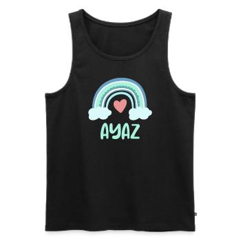 Ayaz Name Rainbow Baby - Men's Premium Organic Tank Top - black - Front - Michal (187cm)