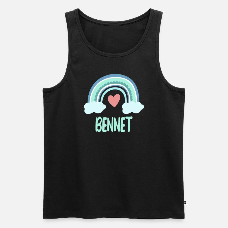 Bennet Name Regenbogen Baby - Männer Premium Bio Tank Top - Schwarz