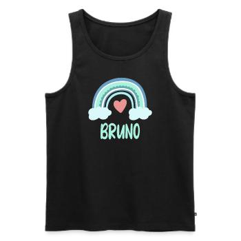 Bruno Name Rainbow Baby - Men's Premium Organic Tank Top - black - Front - AI Model Male 178 light (178cm)