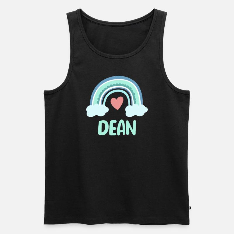 Dean Name Regenbogen Baby - Männer Premium Bio Tank Top - Schwarz