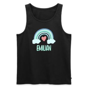 Emilian Name Regenbogen Baby - Männer Premium Bio Tank Top - Schwarz - Vorne - Michal (187cm)
