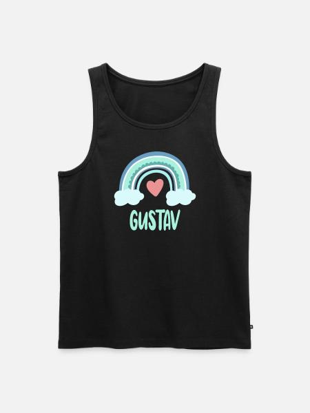 Gustav Name Rainbow Baby - Men's Premium Organic Tank Top - black