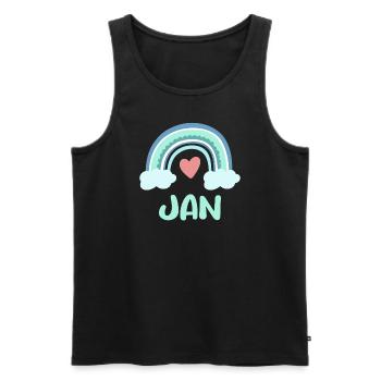 Jan Name Regenbogen Baby - Männer Premium Bio Tank Top - Schwarz - Vorne - Michal (187cm)