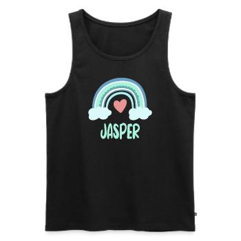 Jasper Name Regenbogen Baby - Männer Premium Bio Tank Top - Schwarz - Vorne - AI Model Male 178 light (178cm)