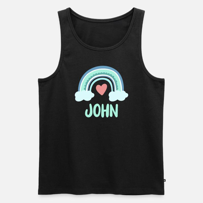 John Name Regenbogen Baby - Männer Premium Bio Tank Top - Schwarz
