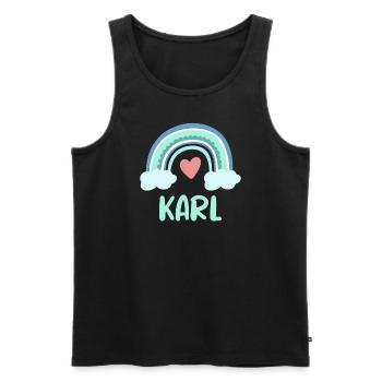 Karl Name Regenbogen Baby - Männer Premium Bio Tank Top - Schwarz - Vorne - Michal (187cm)
