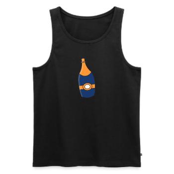Sektflasche - Männer Premium Bio Tank Top - Schwarz - Vorne - AI Model Male 178 light (178cm)