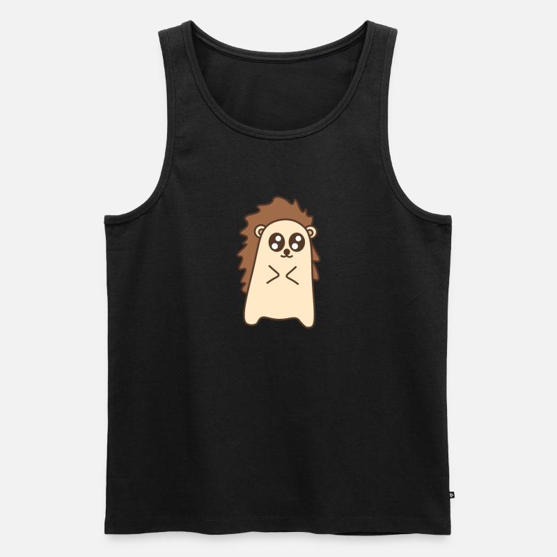 Igel Kawaii - Männer Premium Bio Tank Top - Schwarz