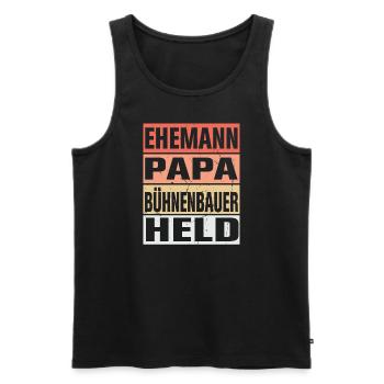 Busfahrer Vater Ehemann Held - Männer Premium Bio Tank Top - Schwarz - Vorne - Michal (187cm)