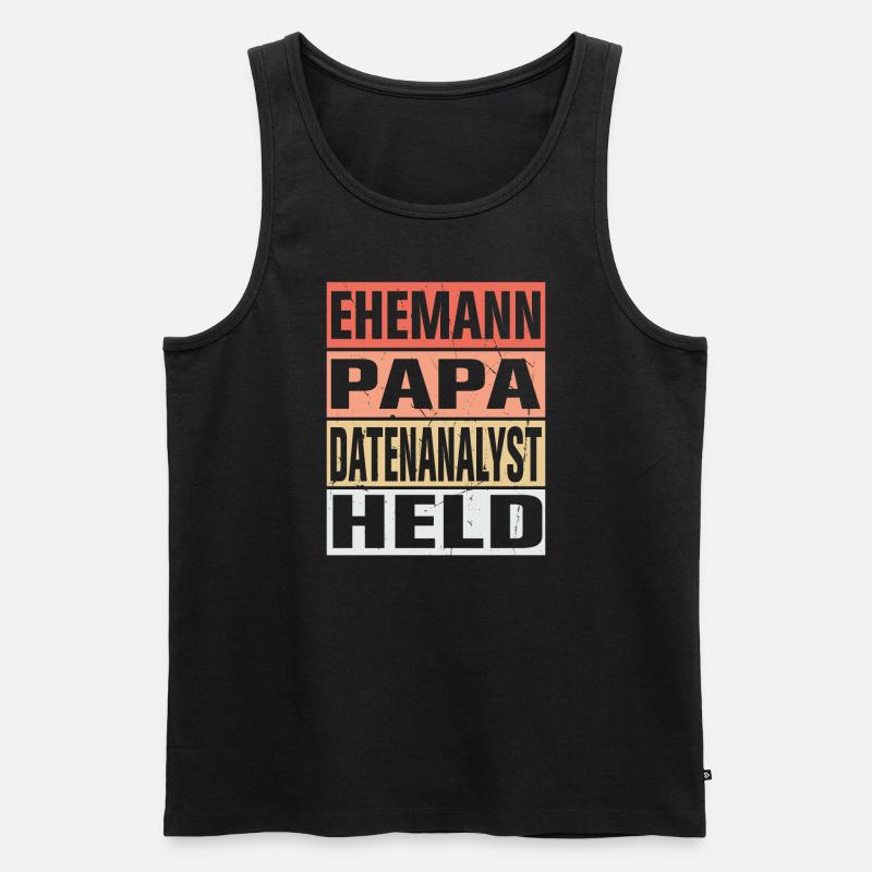 Datenanalyst Vater Ehemann Held - Männer Premium Bio Tank Top - Schwarz