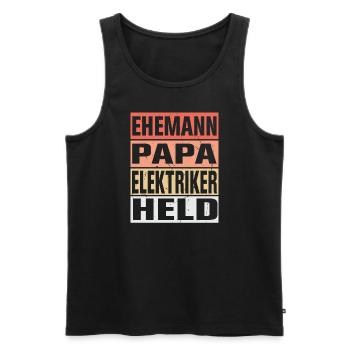 Elektriker Vater Ehemann Held - Männer Premium Bio Tank Top - Schwarz - Vorne - Michal (187cm)