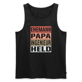 Ingenieur Vater Ehemann Held - Männer Premium Bio Tank Top - Schwarz - Vorne - Michal (187cm)