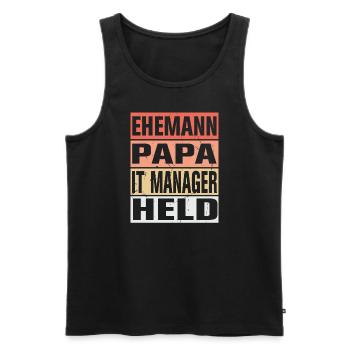 It Manager Vater Ehemann Held - Männer Premium Bio Tank Top - Schwarz - Vorne - AI Model Male 178 light (178cm)