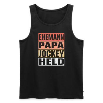 Jockey Vater Ehemann Held - Männer Premium Bio Tank Top - Schwarz - Vorne - Michal (187cm)