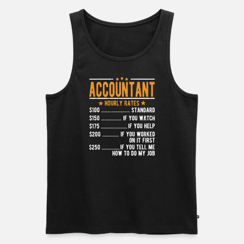 Buchhalter Stundenlohn - Männer Premium Bio Tank Top - Schwarz