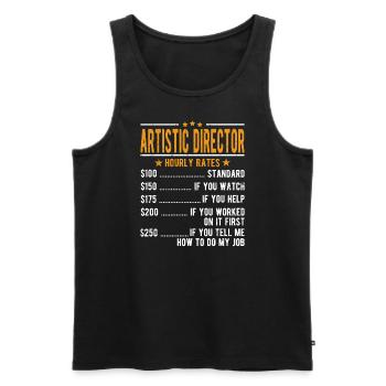 Künstlerischer Leiter Stundenlohn - Männer Premium Bio Tank Top - Schwarz - Vorne - AI Model Male 178 light (178cm)