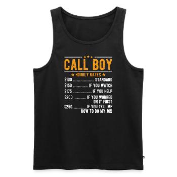 Call Boy hourly wage - Men's Premium Organic Tank Top - black - Front - AI Model Male 178 light (178cm)