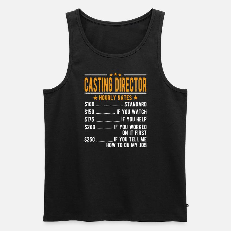 Casting Director Stundenlohn - Männer Premium Bio Tank Top - Schwarz