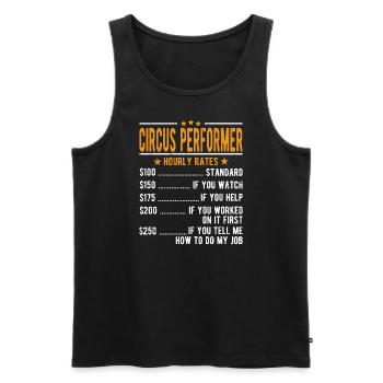 Salaire horaire d’artiste de cirque - Débardeur bio Premium Homme - noir - Devant - Michal (187cm)