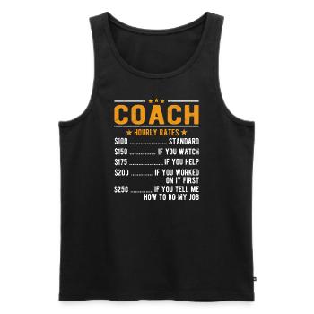 Trainer Stundenlohn - Männer Premium Bio Tank Top - Schwarz - Vorne - Michal (187cm)