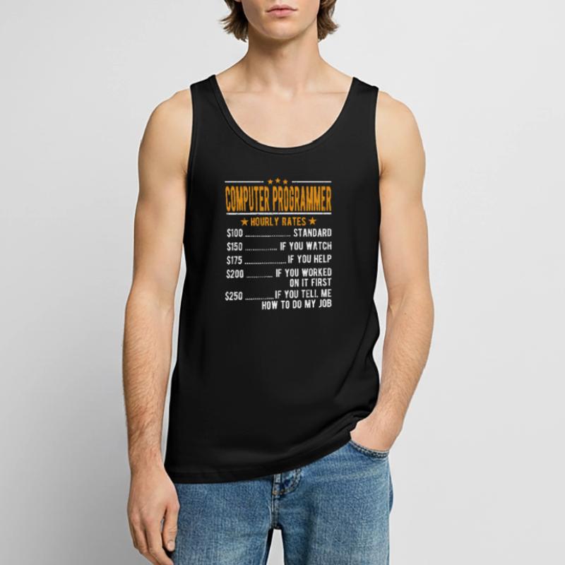 Computer programmer hourly wage Men's Premium Organic Tank Top