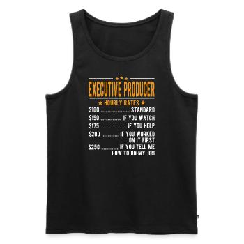 Executive producer Hourly wage - Men's Premium Organic Tank Top - black - Front - AI Model Male 178 light (178cm)