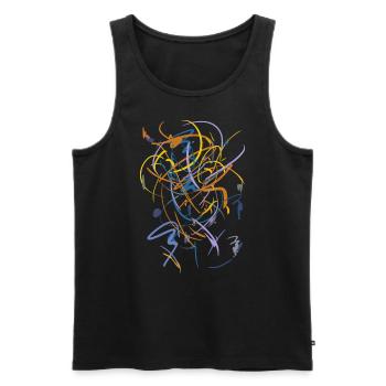 Abstract - Men's Premium Organic Tank Top - black - Front - AI Model Male 178 light (178cm)