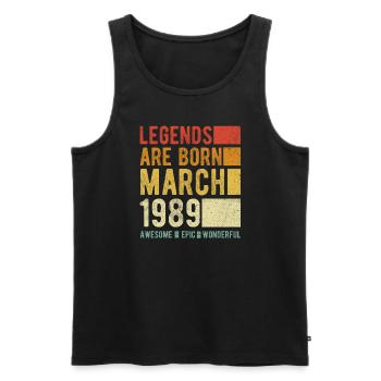 Birthday March 1989 - Men's Premium Organic Tank Top - black - Front - Michal (187cm)