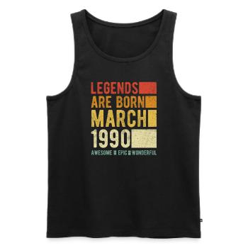 Geburtstag März 1990 - Männer Premium Bio Tank Top - Schwarz - Vorne - Michal (187cm)