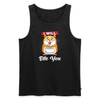 Hamster je veux te mordre - Débardeur bio Premium Homme - noir - Devant - AI Model Male 178 light (178cm)