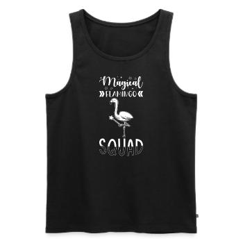 Flamingo Group Magischer Flamingo Trupp - Männer Premium Bio Tank Top - Schwarz - Vorne - AI Model Male 178 light (178cm)