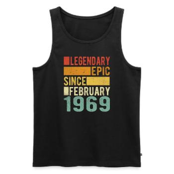Birthday February 1969 Legendary epic - Men's Premium Organic Tank Top - black - Front - Michal (187cm)