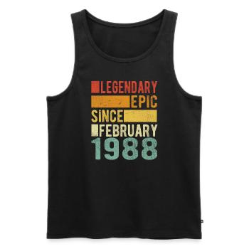 Birthday February 1988 Legendary epic - Men's Premium Organic Tank Top - black - Front - Michal (187cm)