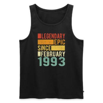 Birthday February 1993 Legendary Epic - Men's Premium Organic Tank Top - black - Front - Michal (187cm)