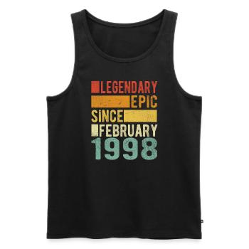 Birthday February 1998 Legendary epic - Men's Premium Organic Tank Top - black - Front - Michal (187cm)